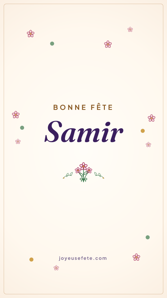 Image « Bonne fête Samir » au format story