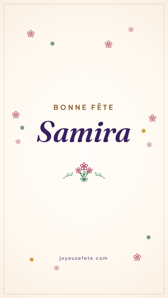 Image « Bonne fête Samira » au format story
