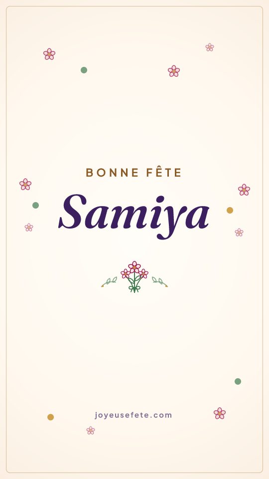 Image « Bonne fête Samiya » au format story