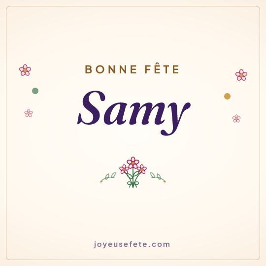 Image carrée « Bonne fête Samy » pour WhatsApp