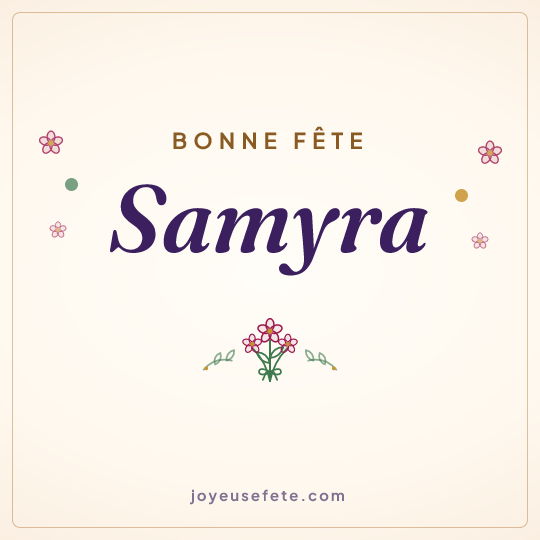 Image carrée « Bonne fête Samyra » pour WhatsApp