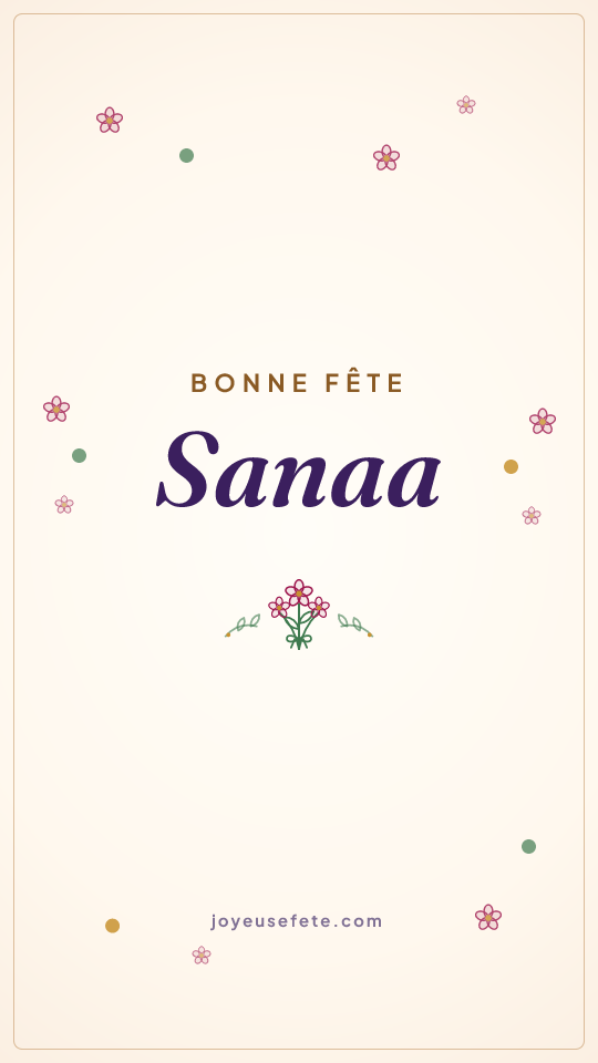 Image « Bonne fête Sanaa » au format story