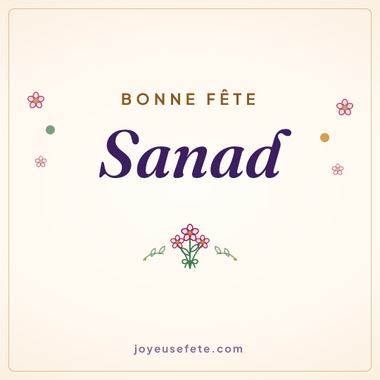 Image carrée « Bonne fête Sanad » pour WhatsApp