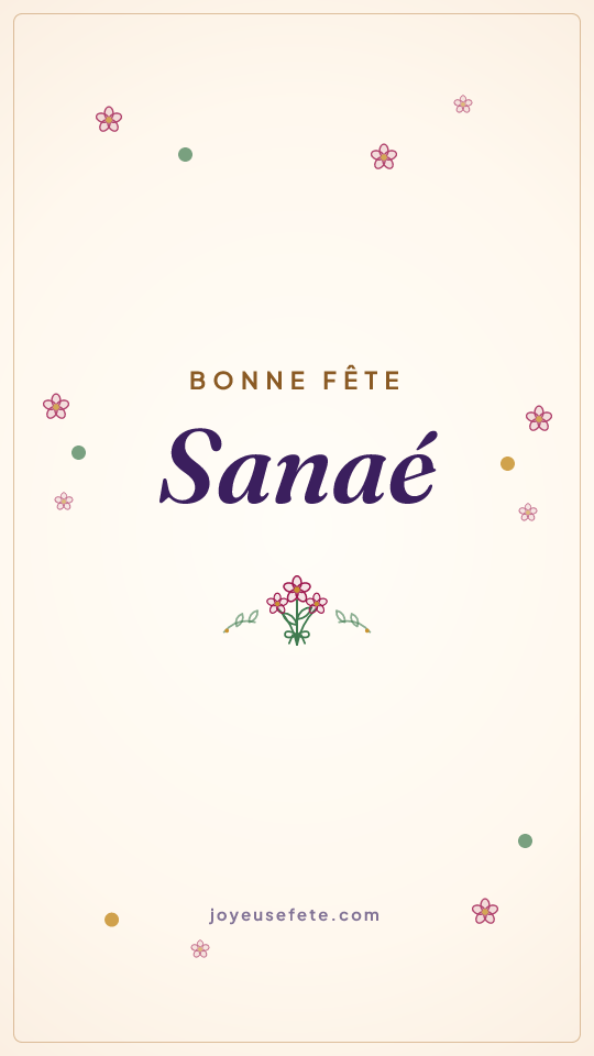 Image « Bonne fête Sanaé » au format story