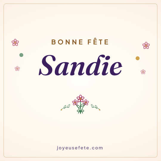 Image carrée « Bonne fête Sandie » pour WhatsApp