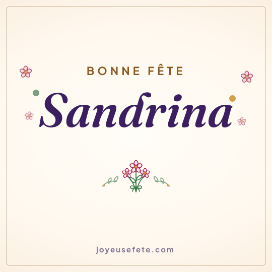 Image carrée « Bonne fête Sandrina » pour WhatsApp