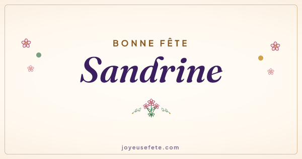 Image « Bonne fête Sandrine » au format large