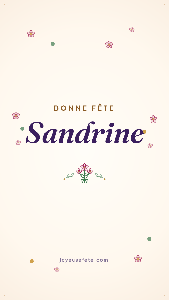 Image « Bonne fête Sandrine » au format story