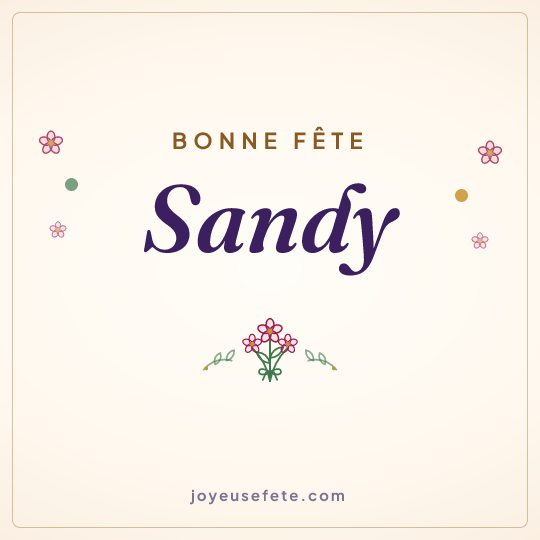 Image carrée « Bonne fête Sandy » pour WhatsApp