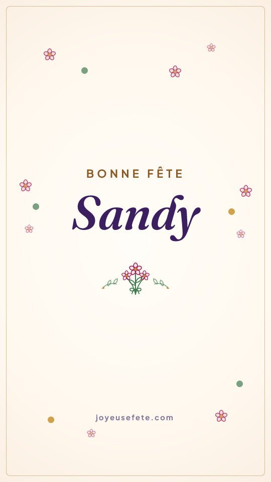 Image « Bonne fête Sandy » au format story