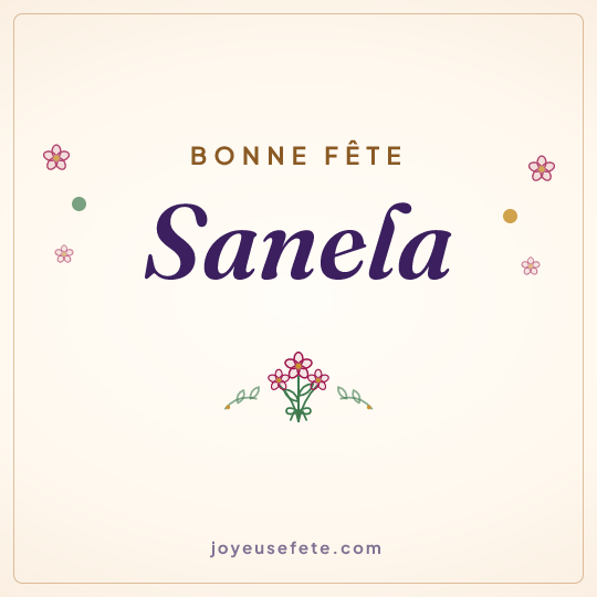 Image carrée « Bonne fête Sanela » pour WhatsApp