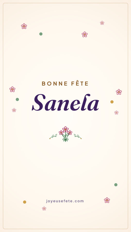 Image « Bonne fête Sanela » au format story