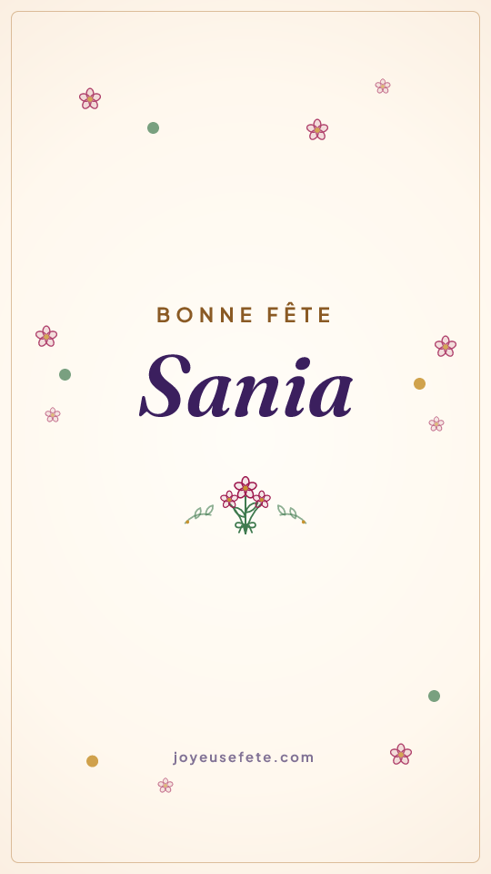 Image « Bonne fête Sania » au format story