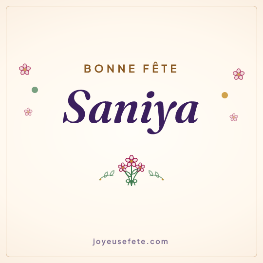 Image carrée « Bonne fête Saniya » pour WhatsApp