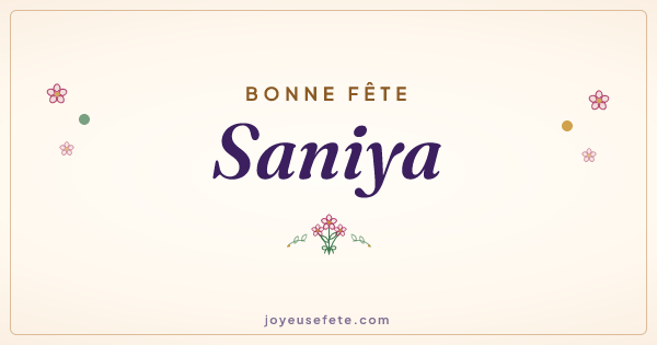 Image « Bonne fête Saniya » au format large