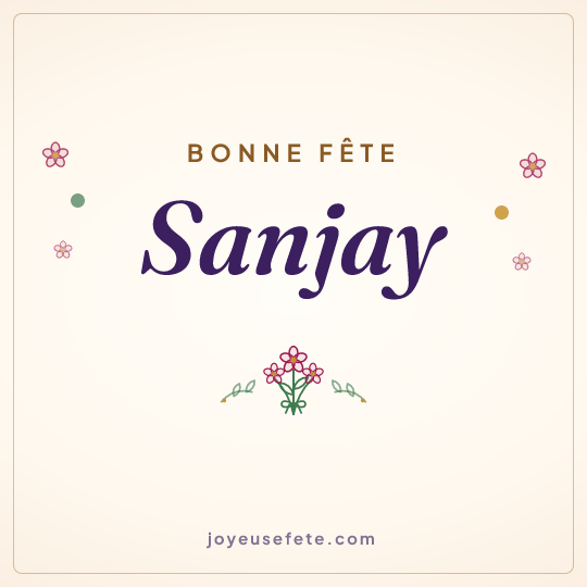 Image carrée « Bonne fête Sanjay » pour WhatsApp