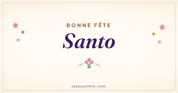 Image « Bonne fête Santo » au format large