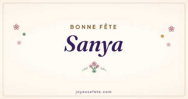 Image « Bonne fête Sanya » au format large