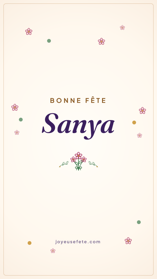 Image « Bonne fête Sanya » au format story