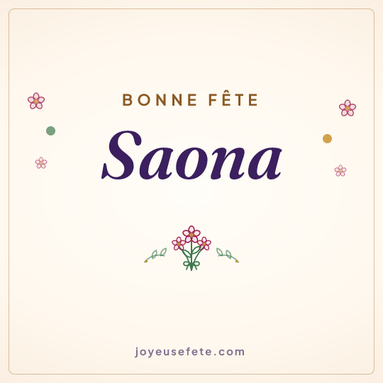 Image carrée « Bonne fête Saona » pour WhatsApp