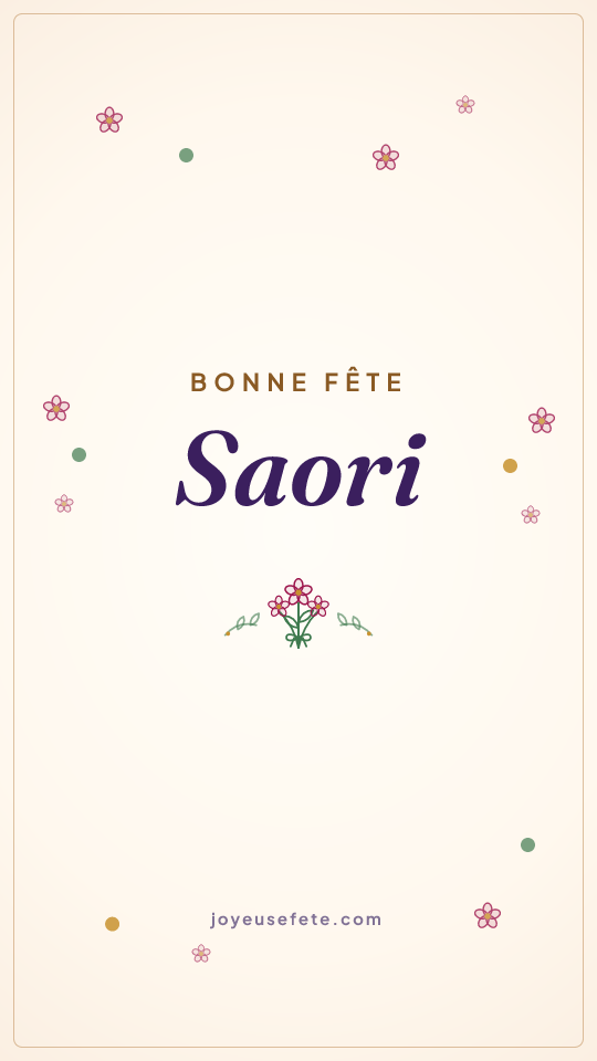 Image « Bonne fête Saori » au format story