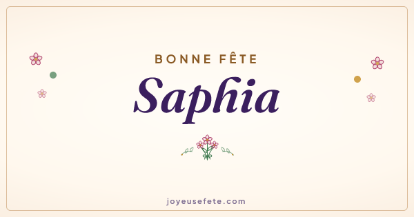 Image « Bonne fête Saphia » au format large