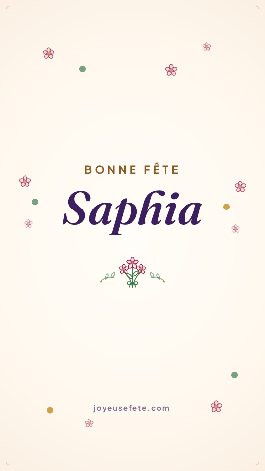 Image « Bonne fête Saphia » au format story
