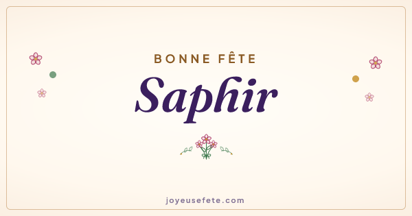 Image « Bonne fête Saphir » au format large