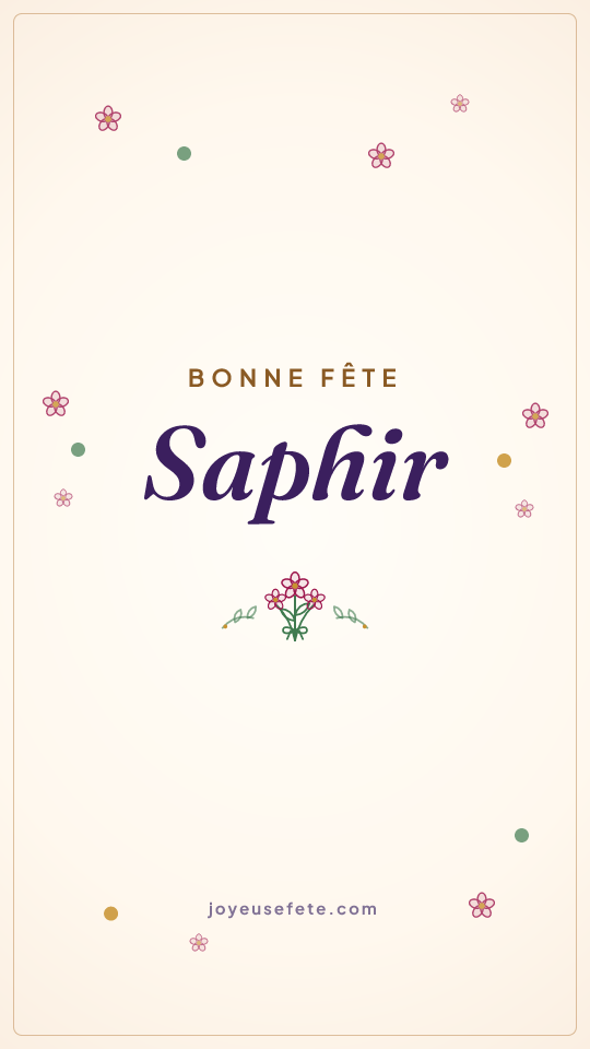 Image « Bonne fête Saphir » au format story