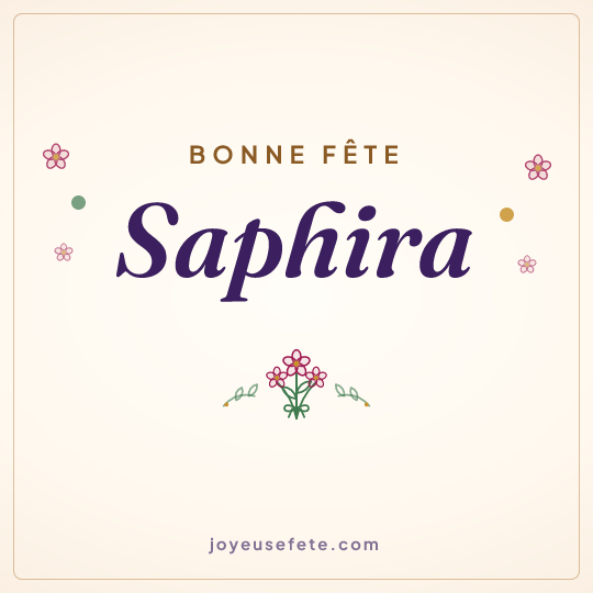 Image carrée « Bonne fête Saphira » pour WhatsApp