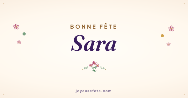 Image « Bonne fête Sara » au format large