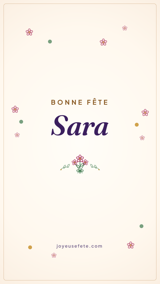 Image « Bonne fête Sara » au format story