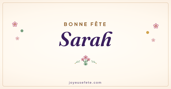 Image « Bonne fête Sarah » au format large