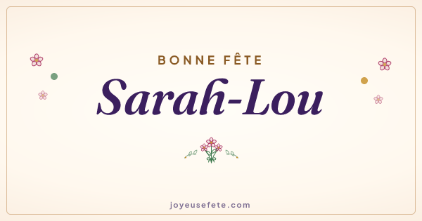 Image « Bonne fête Sarah-Lou » au format large