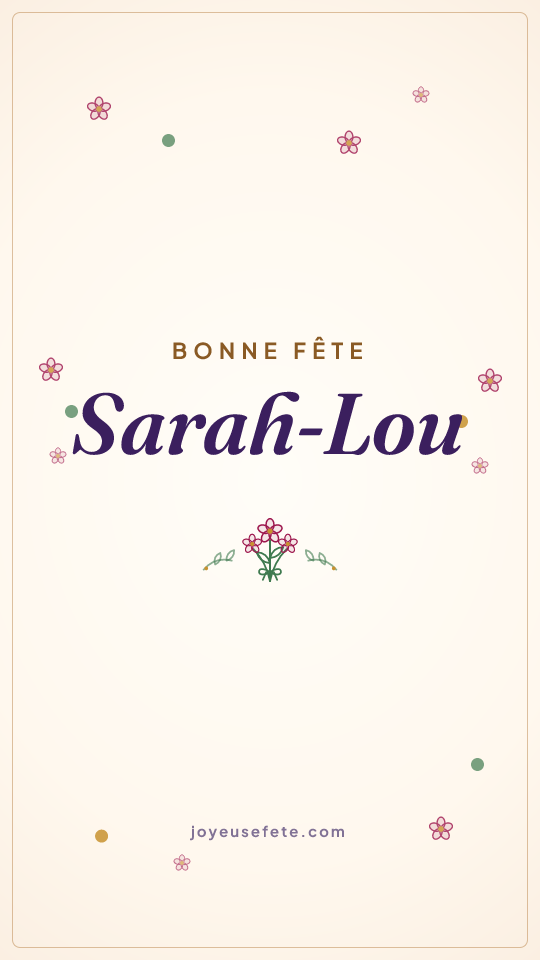 Image « Bonne fête Sarah-Lou » au format story