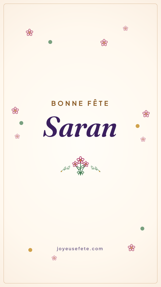 Image « Bonne fête Saran » au format story