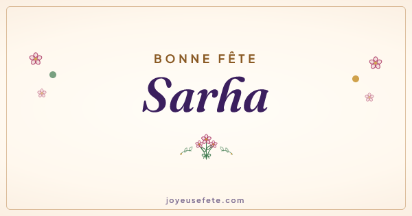 Image « Bonne fête Sarha » au format large