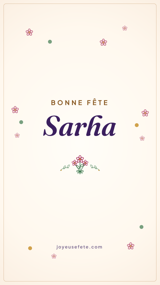 Image « Bonne fête Sarha » au format story