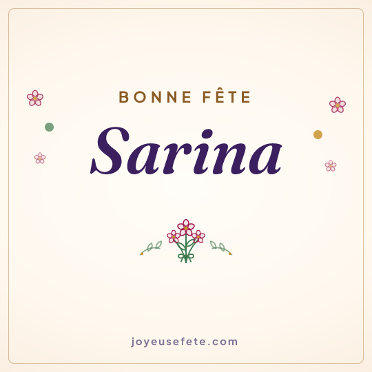 Image carrée « Bonne fête Sarina » pour WhatsApp