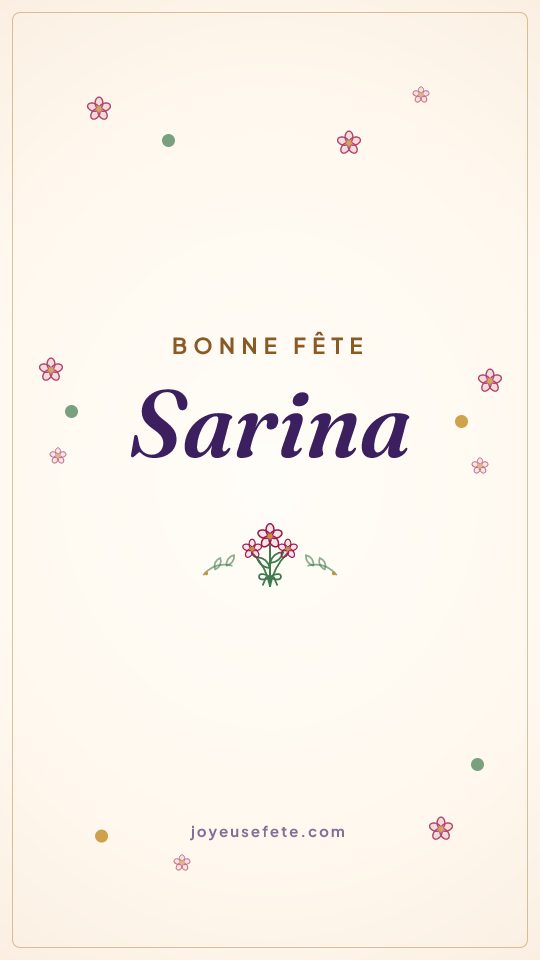 Image « Bonne fête Sarina » au format story