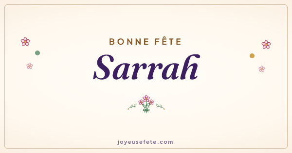 Image « Bonne fête Sarrah » au format large
