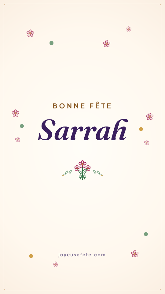 Image « Bonne fête Sarrah » au format story