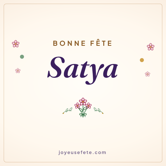 Image carrée « Bonne fête Satya » pour WhatsApp