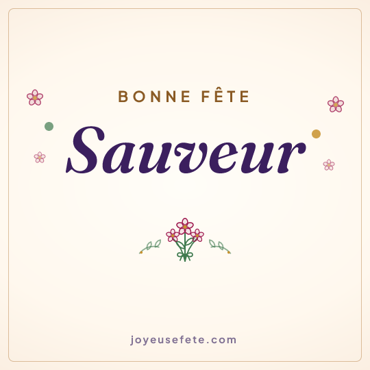 Image carrée « Bonne fête Sauveur » pour WhatsApp