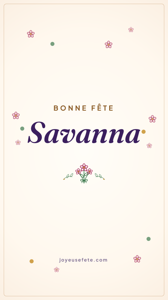 Image « Bonne fête Savanna » au format story