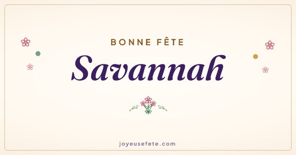 Image « Bonne fête Savannah » au format large