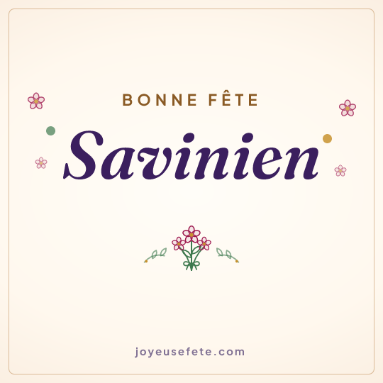 Image carrée « Bonne fête Savinien » pour WhatsApp