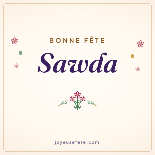 Image carrée « Bonne fête Sawda » pour WhatsApp