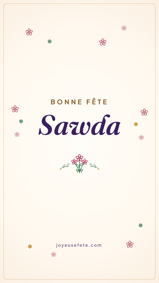 Image « Bonne fête Sawda » au format story