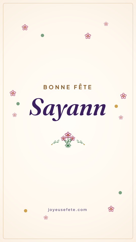 Image « Bonne fête Sayann » au format story
